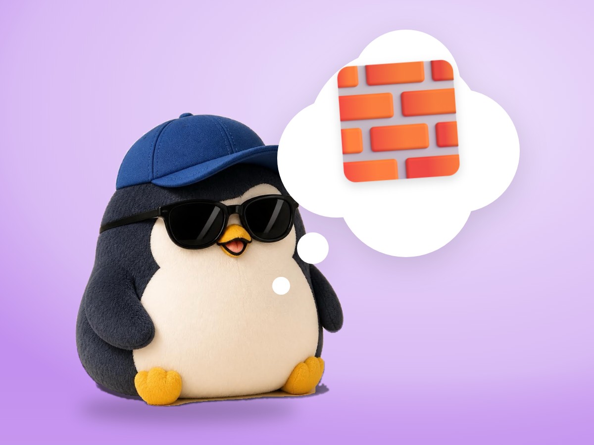 A chubby brushed mohair penguin standing proudly on top of a small tower of real colorful wooden toy blocks