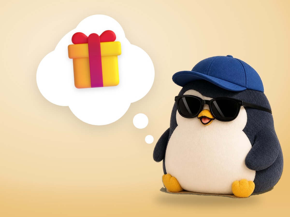 A chubby layered cut paper penguin switching on a real brass table lamp in a cozy room that fills with warm light