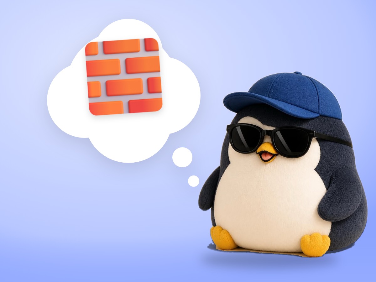 A brushed mohair penguin hugging a stack of 3 big wooden toy blocks